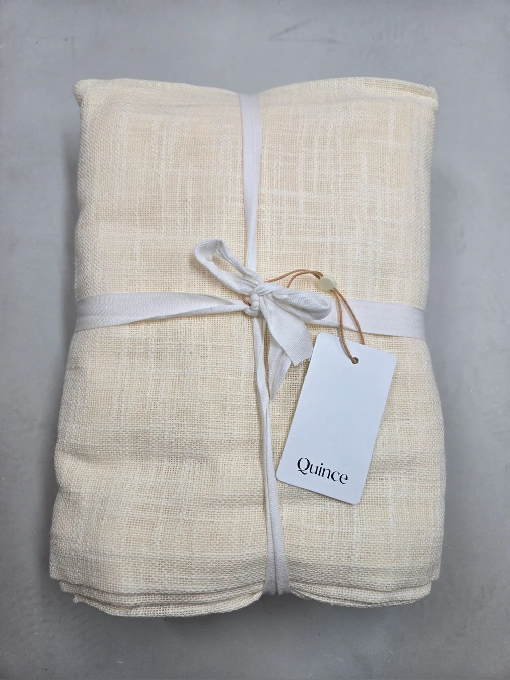 NWT QUINCE Set Of 2 48x84 Cotton Sheer Curtains Ivory 0743